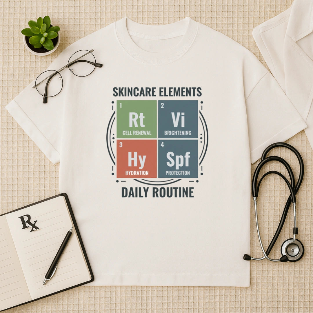 Skincare Elements Daily Routine Oversized T-Shirt