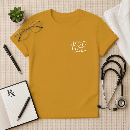 Heartbeat Stethoscope Doctor Logo Unisex T-Shirt