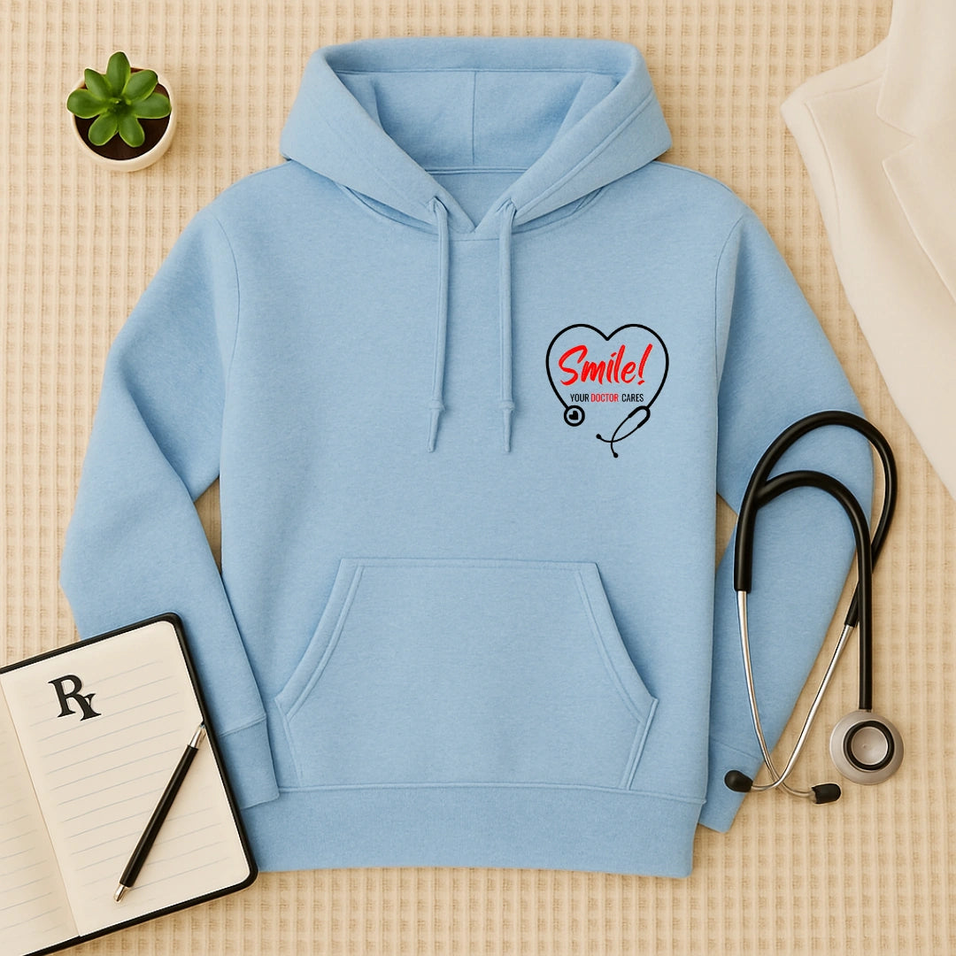 "Smile! Your Doctor Cares" Premium Medical Hoodie