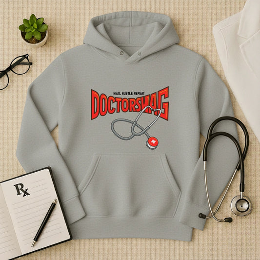 DoctorSwag "Heal Hustle Repeat" Premium Medical Hoodie