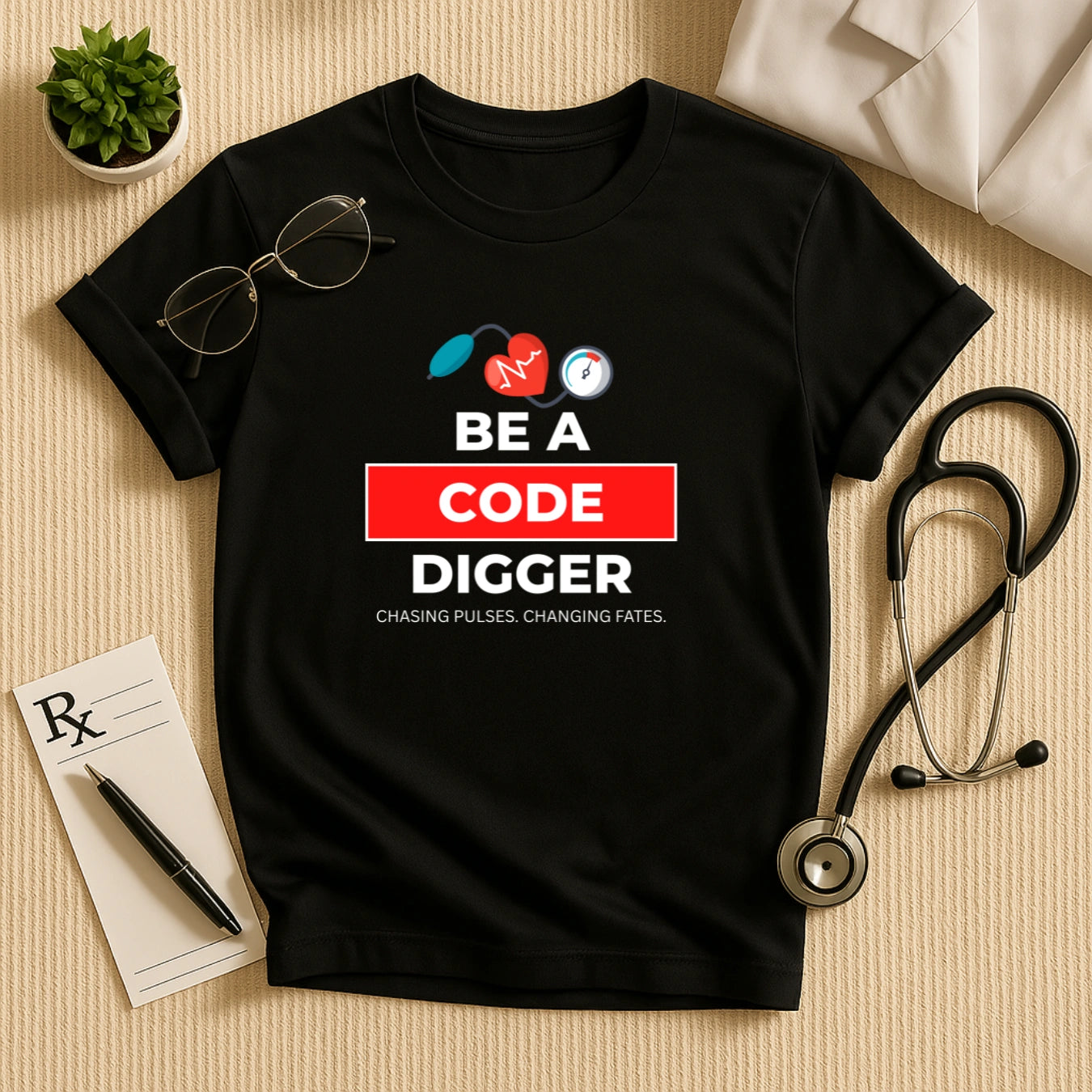 Be A Code Digger Emergency Medico Unisex T-Shirt for Life-Savers