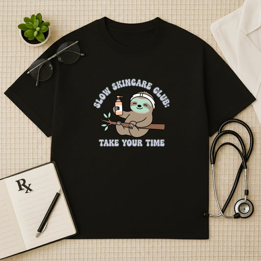 Slow Skincare Club Sloth Oversized T-Shirt