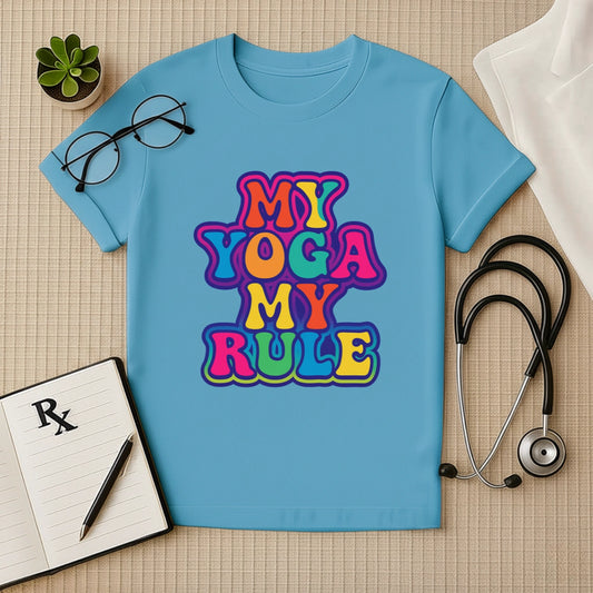 My Yoga My Rule – Bold & Colorful Unisex Yoga Graphic T-shirt