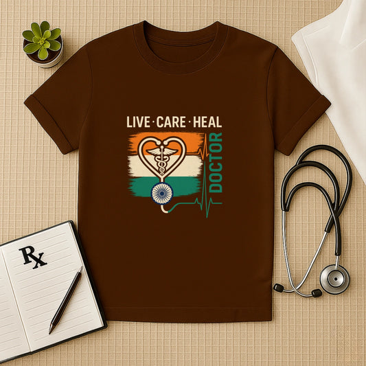 Live Care Heal – Tricolor Doctor Unisex T-shirt for Medical Heroes