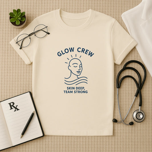 Glow Crew T-Shirt – Skin Deep, Team Strong | Dermatologist Unisex Tee