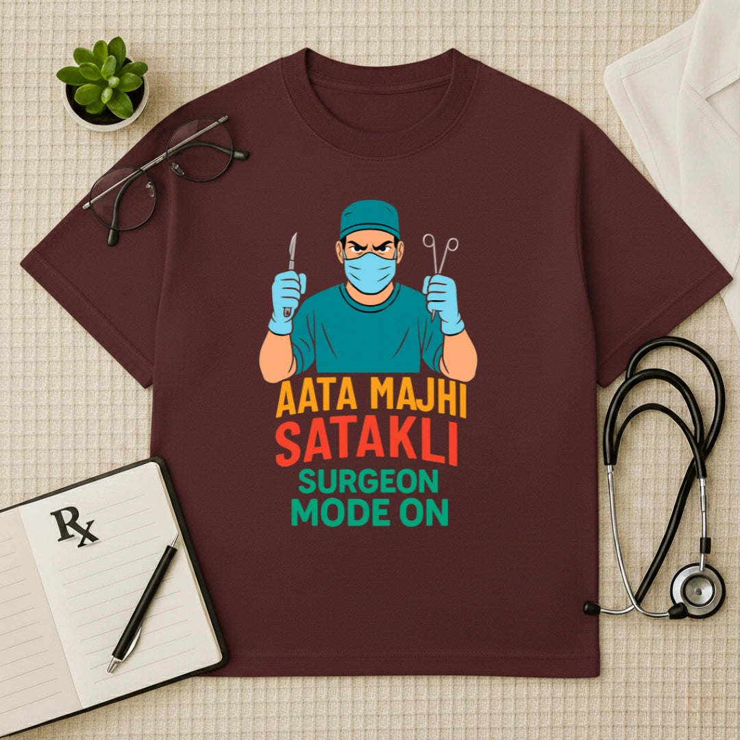 Aata Majhi Satakli Surgeon Mode Oversized Tee