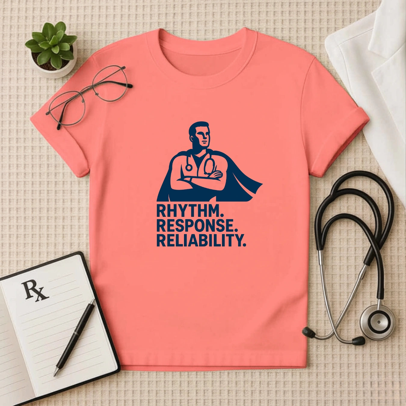 Rhythm Response Reliability T-Shirt | Unisex Tee for Healthcare Workers