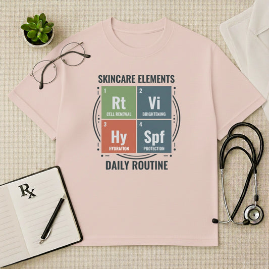 Skincare Elements Daily Routine Oversized T-Shirt
