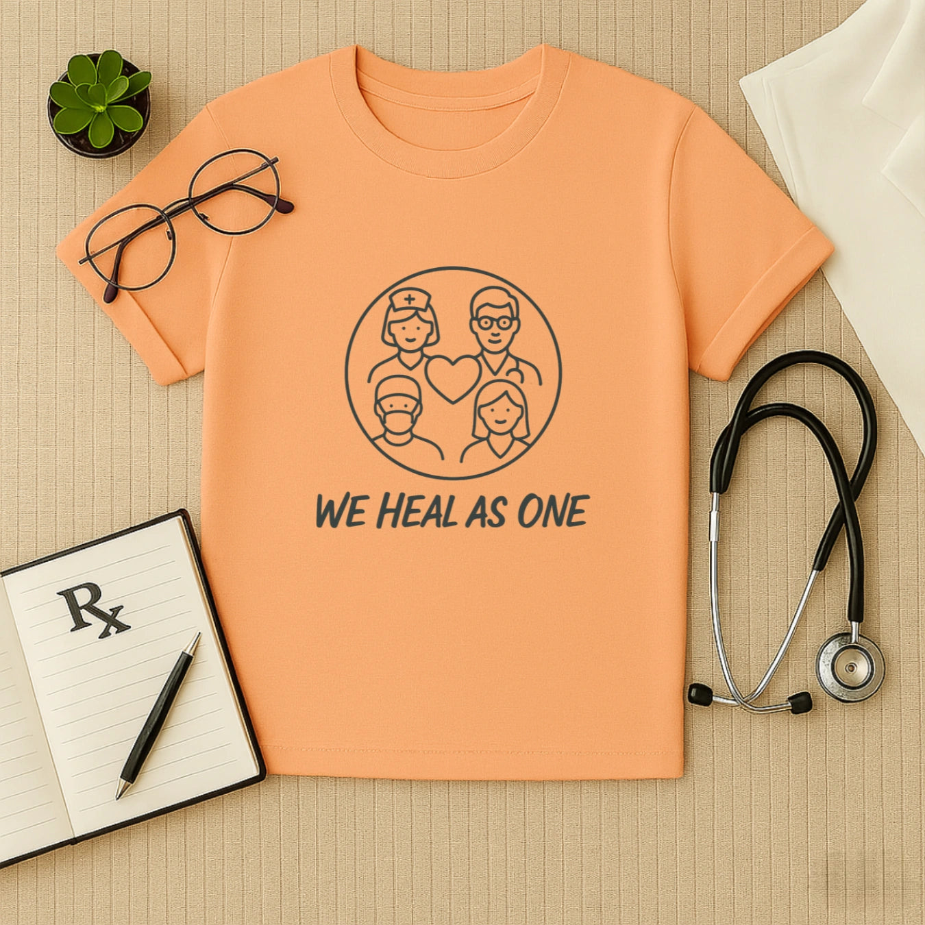 We Heal as One T-Shirt for Healthcare Workers | Unisex Crew Fit