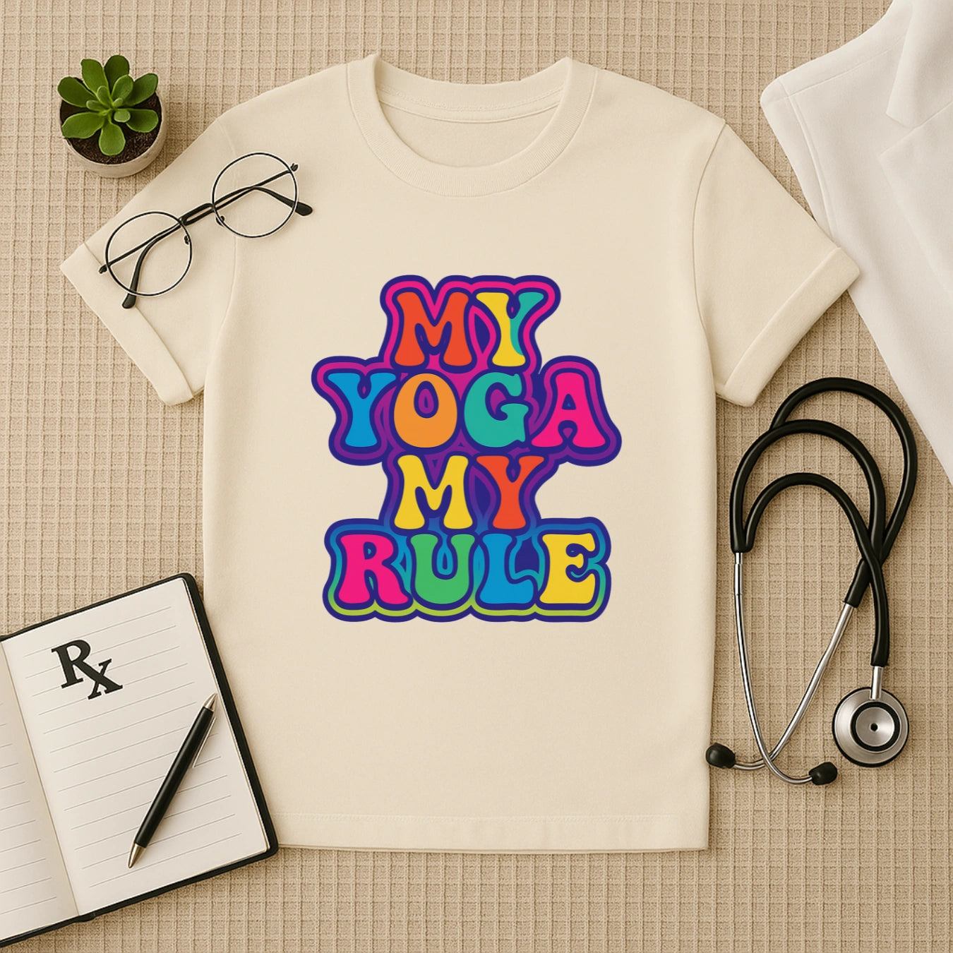 My Yoga My Rule – Bold & Colorful Unisex Yoga Graphic T-shirt