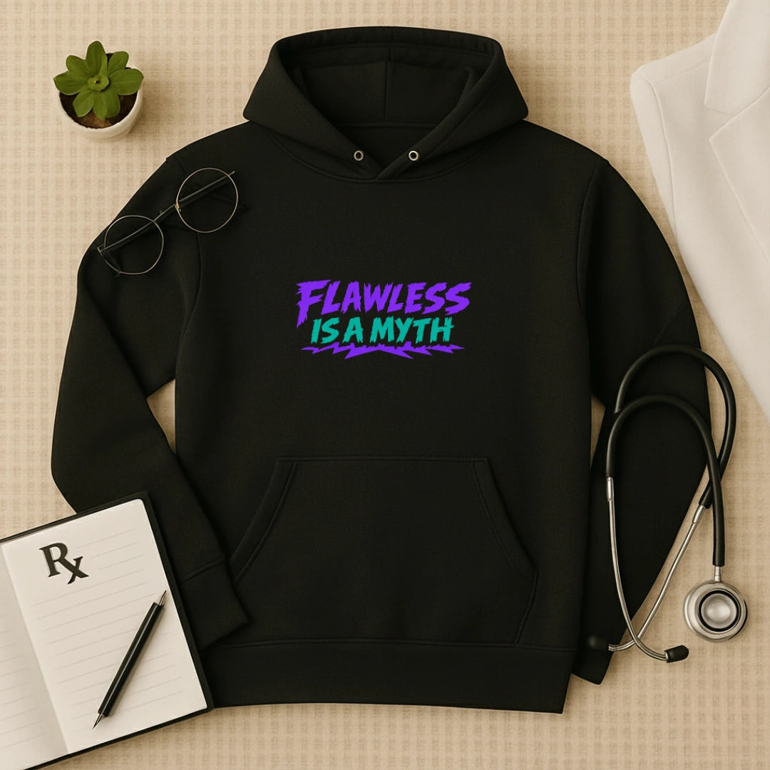 "Flawless Is A Myth" Oversized Dermatologist Hoodie