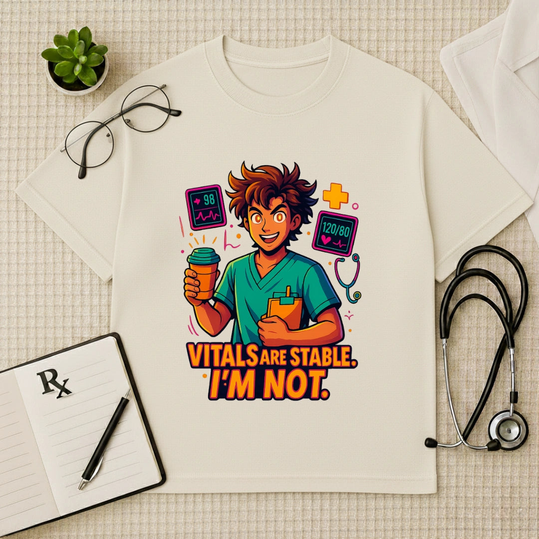 Vitals Are Stable Doctor Quote Oversized T-Shirt