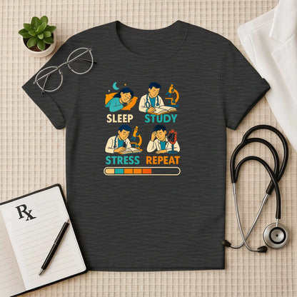 Sleep Study Stress Repeat - Doctor Life Cycle Unisex T-shirt