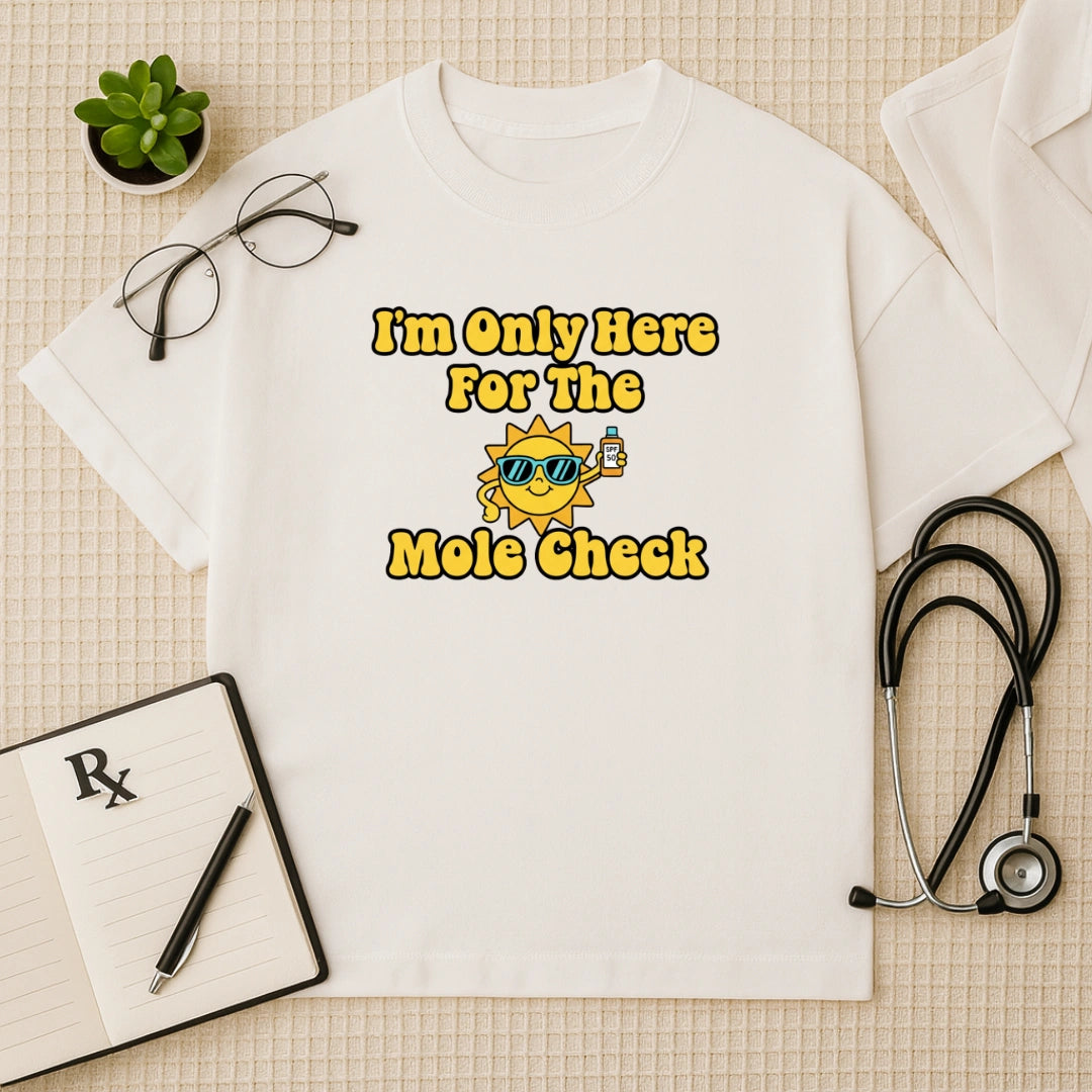 Mole Check Oversized Fun Graphic T-Shirt