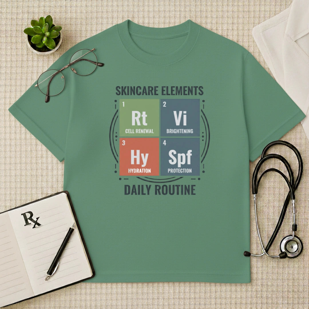 Skincare Elements Daily Routine Oversized T-Shirt