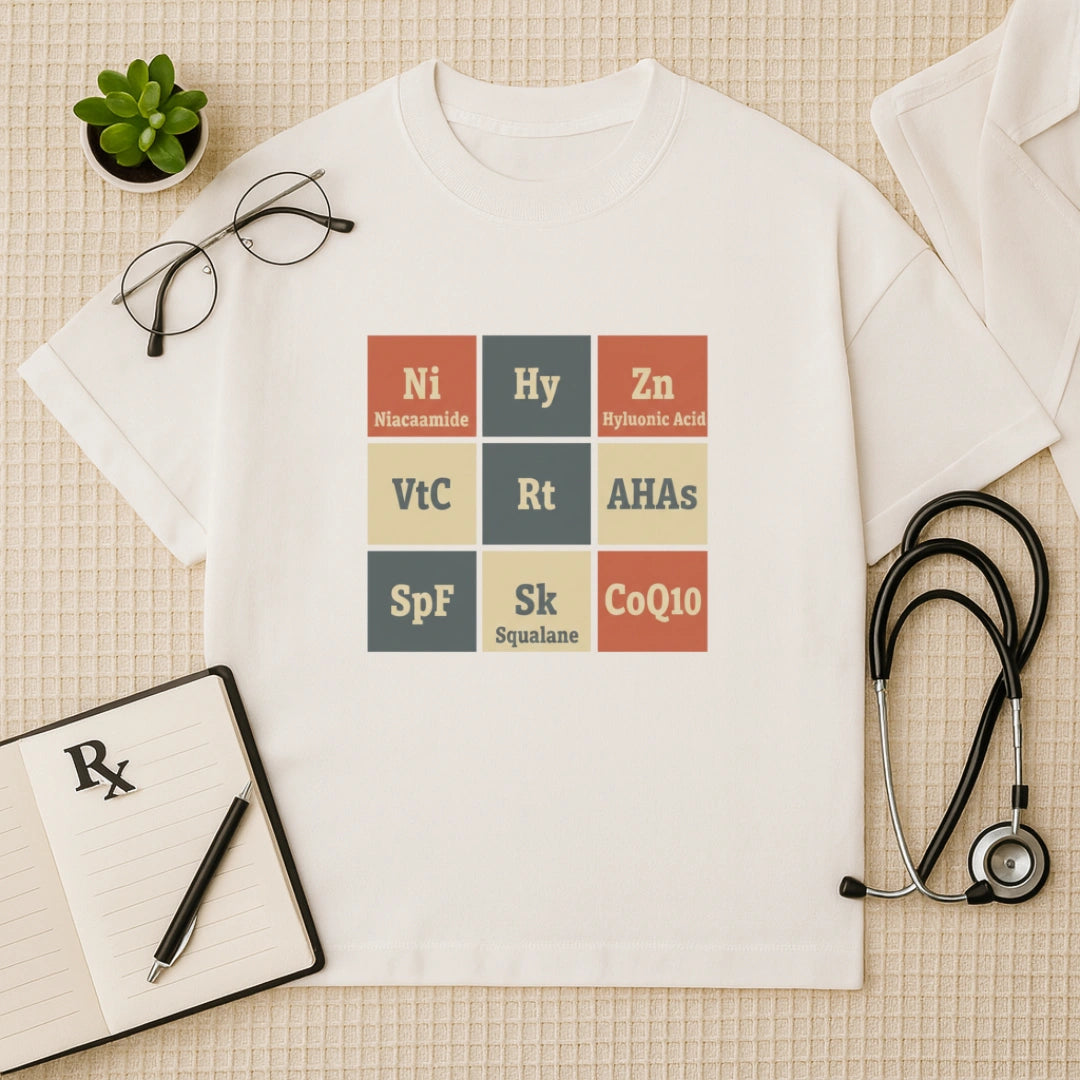 Skincare Elements Periodic Oversized T-Shirt