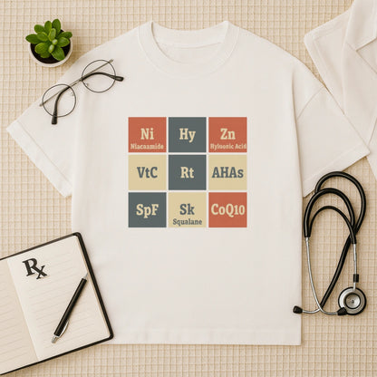 Skincare Elements Periodic Oversized T-Shirt