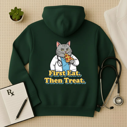 "First Eat. Then Treat." Premium Doctor Oversized Hoodie