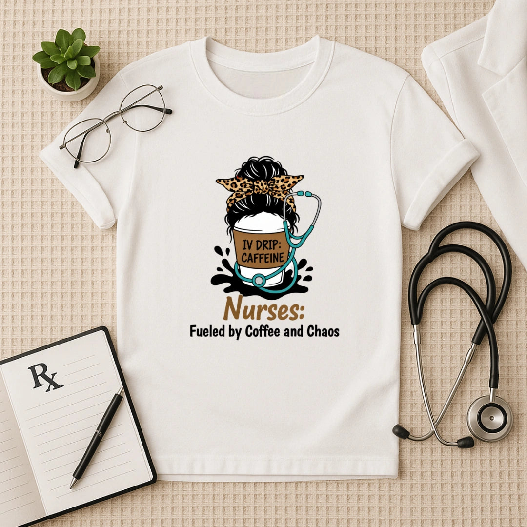 Nurses Fueled by Coffee and Chaos T-Shirt