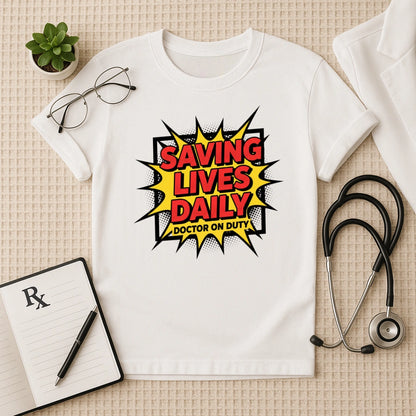 Saving Lives Daily Comic Edition Doctor T-Shirt