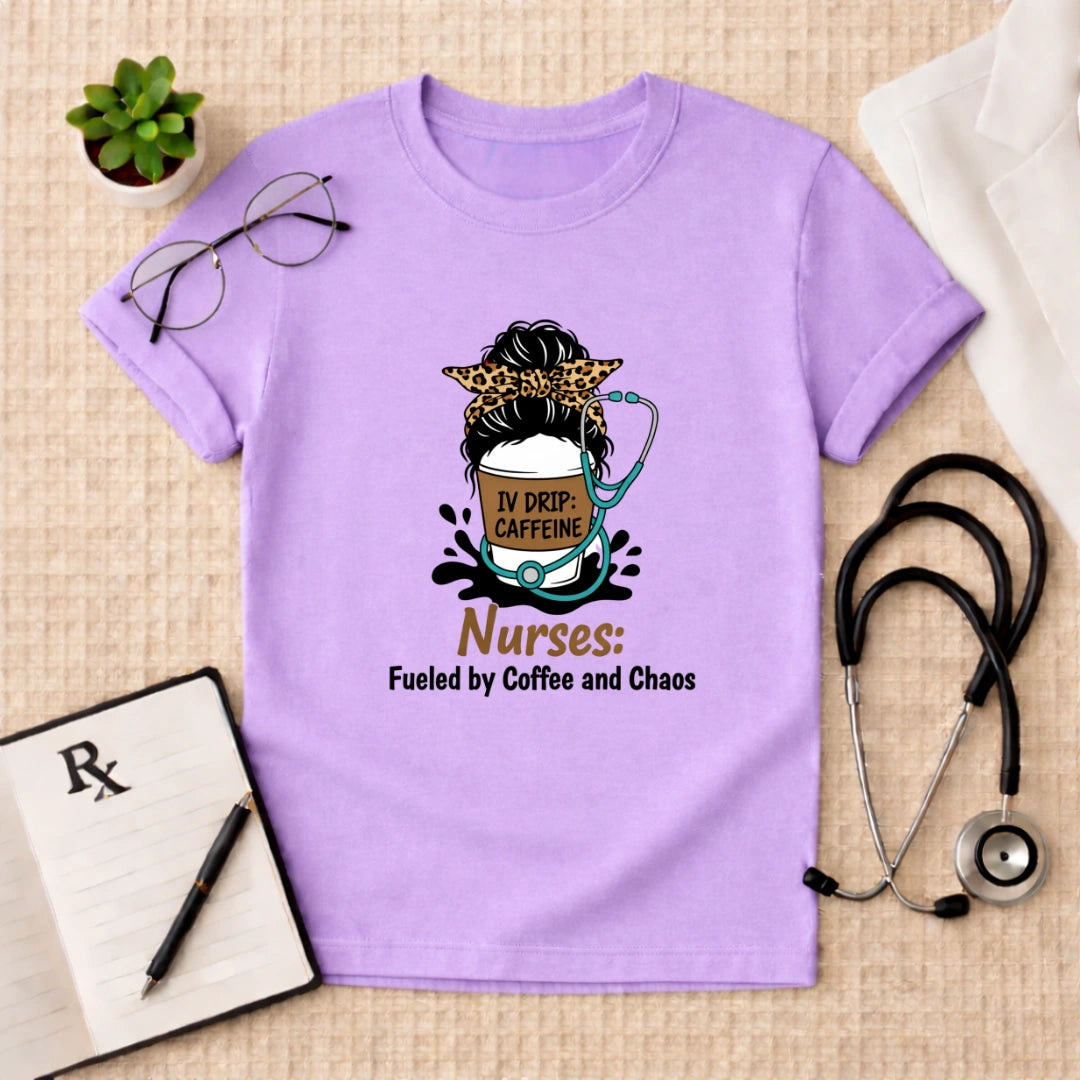 Nurses Fueled by Coffee and Chaos T-Shirt