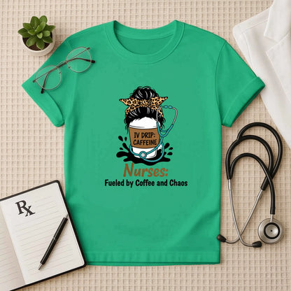 Nurses Fueled by Coffee and Chaos T-Shirt