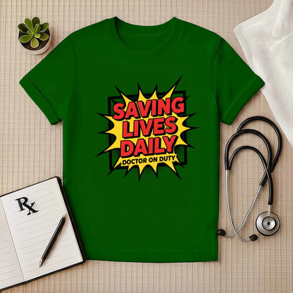 Saving Lives Daily Comic Edition Doctor T-Shirt