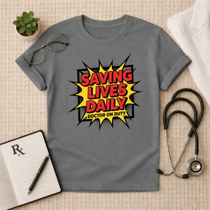 Saving Lives Daily Comic Edition Doctor T-Shirt