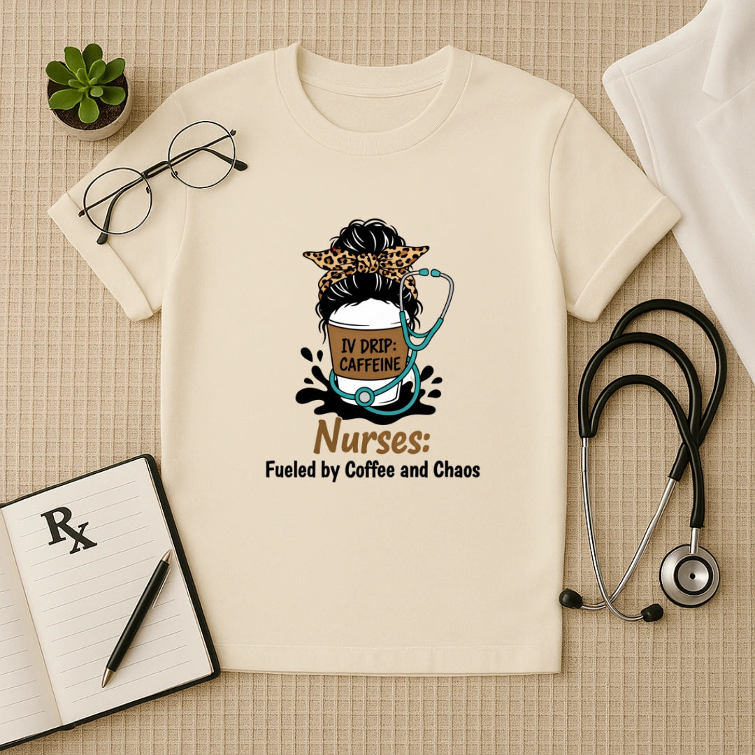 Nurses Fueled by Coffee and Chaos T-Shirt
