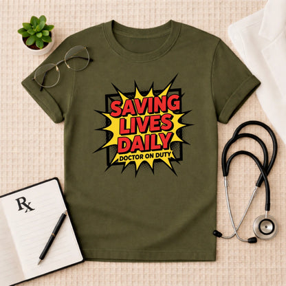 Saving Lives Daily Comic Edition Doctor T-Shirt