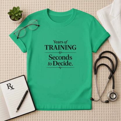 Years of Training Seconds to Decide T-Shirt