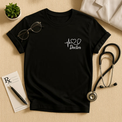 Heartbeat Stethoscope Doctor Logo Unisex T-Shirt