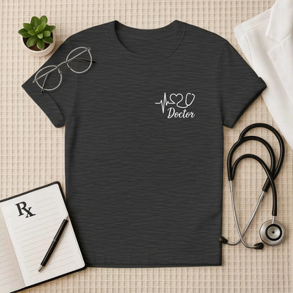 Heartbeat Stethoscope Doctor Logo Unisex T-Shirt