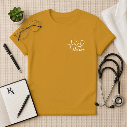 Heartbeat Stethoscope Doctor Logo Unisex T-Shirt