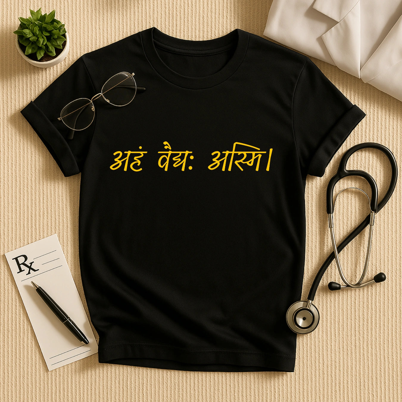अहं वैद्यः अस्मि:  Doctor T-Shirt For True Healers