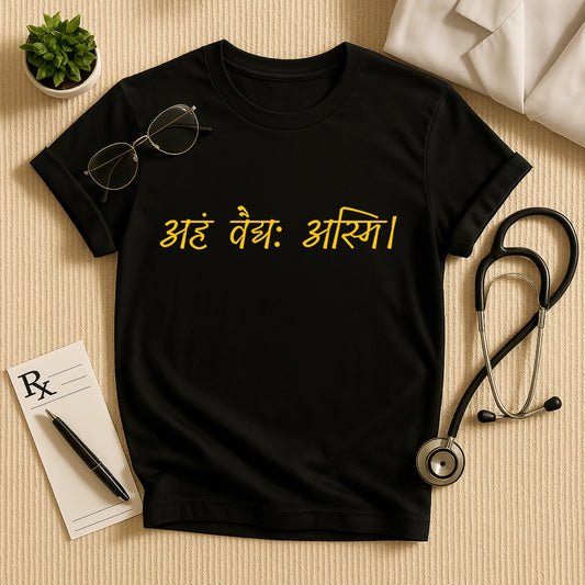 अहं वैद्यः अस्मि:  Doctor T-Shirt For True Healers