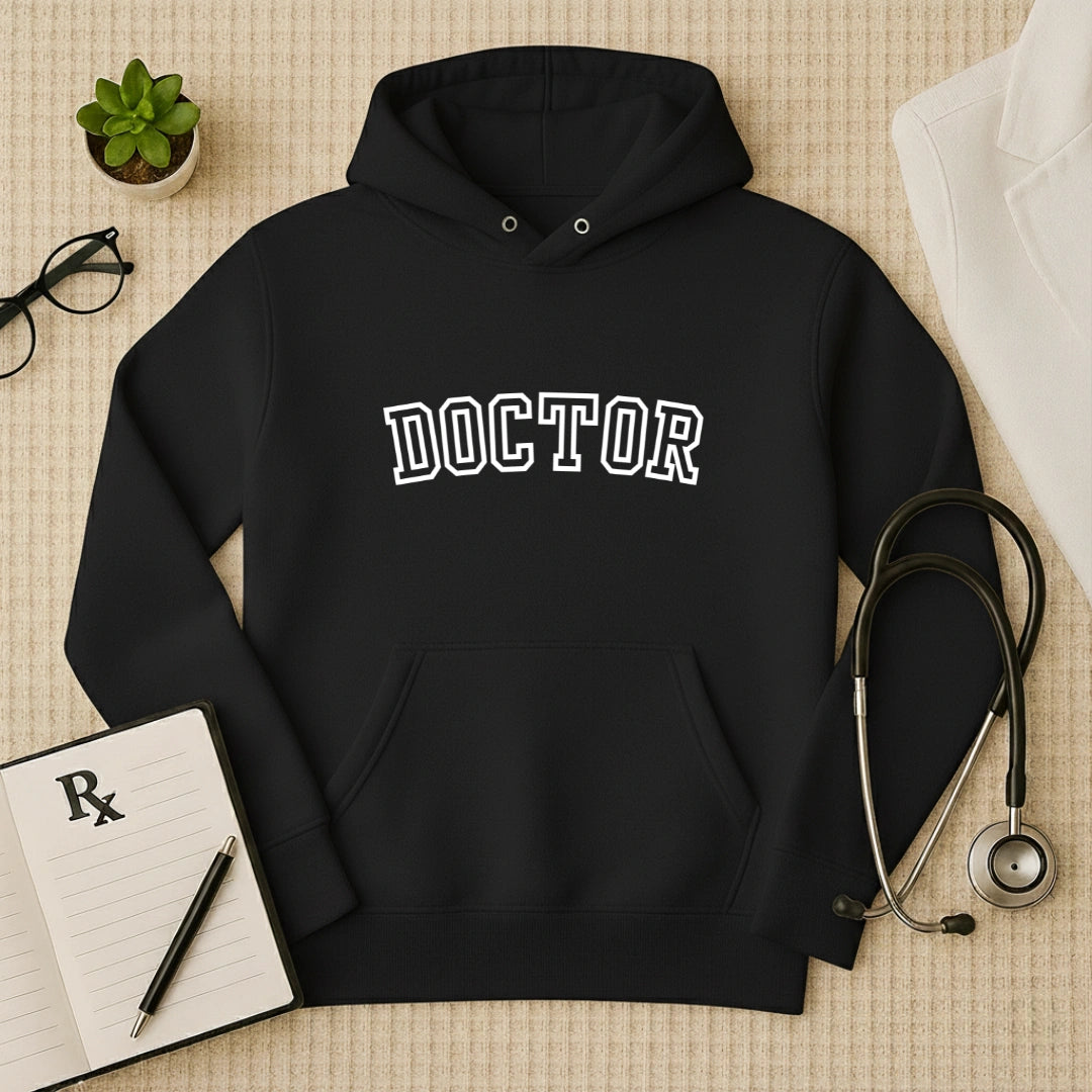 "Doctor" Graphic Cotton Varsity Hoodie