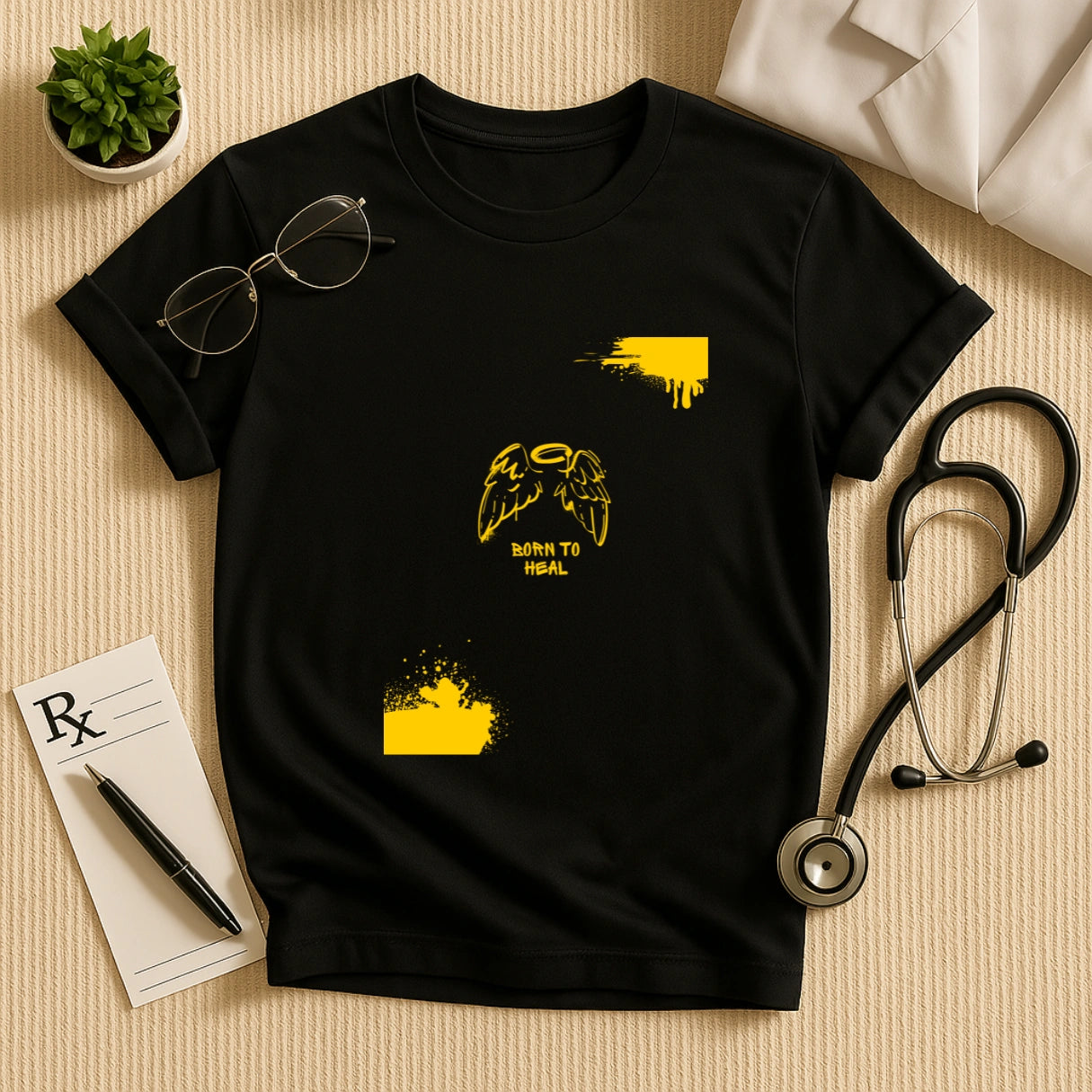 Born to Heal – Doctor Angel Wing Graphic Unisex T-shirt for Medical Heroes