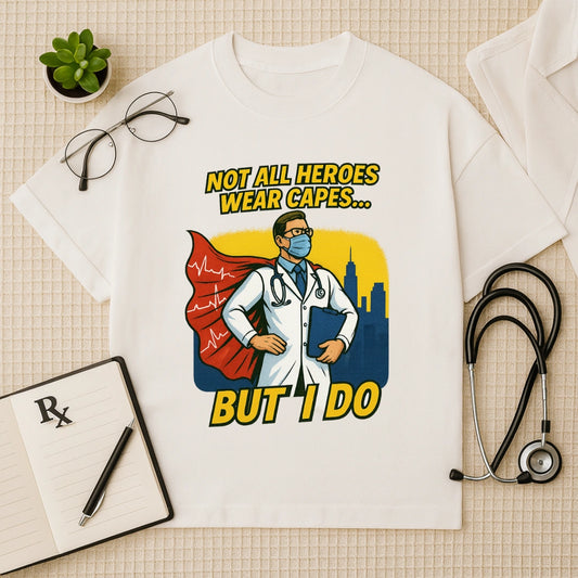 Doctor Superhero Cape Oversized T-Shirt