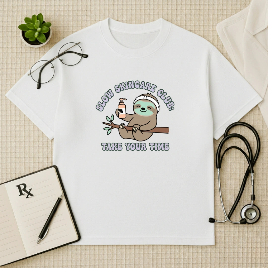 Slow Skincare Club Sloth Oversized T-Shirt