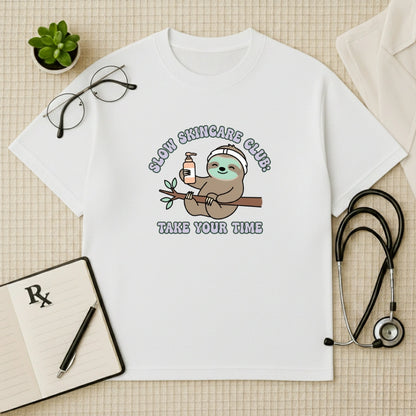Slow Skincare Club Sloth Oversized T-Shirt