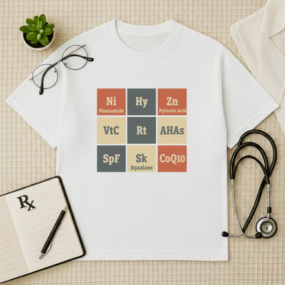 Skincare Elements Periodic Oversized T-Shirt