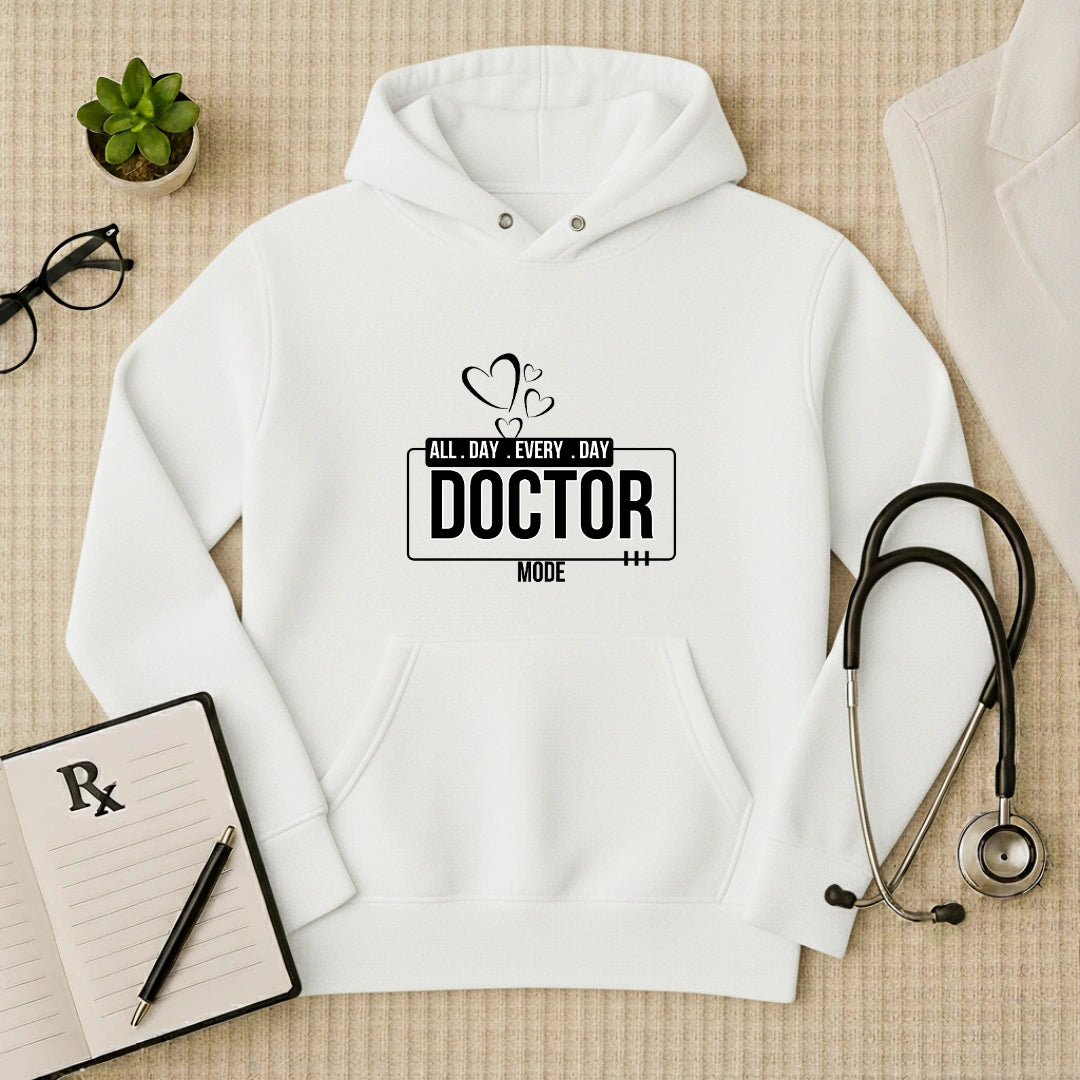 "All Day Doctor Mode" Heart Graphic Premium Hoodie