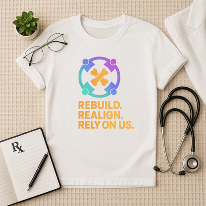 Rebuild Realign Rely on Us T-Shirt | Unisex Fit for Healthcare Workers