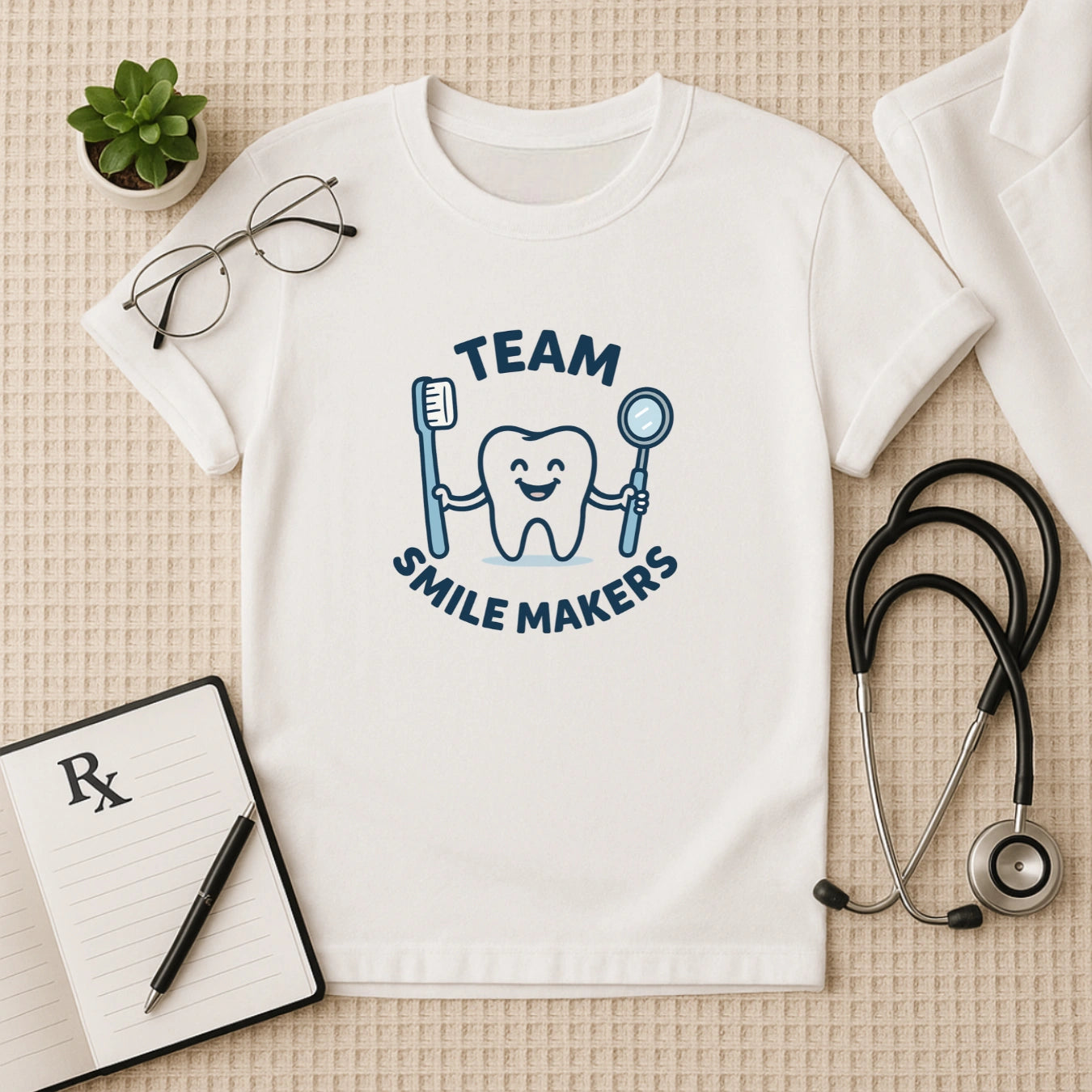 Team Smile Makers T-Shirt | Unisex Dentist Tee for Dental Staff Crew