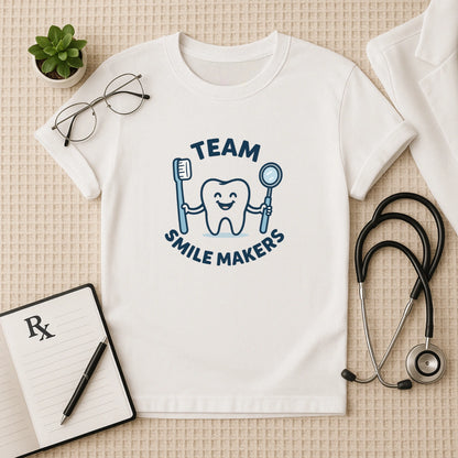 Team Smile Makers T-Shirt | Unisex Dentist Tee for Dental Staff Crew
