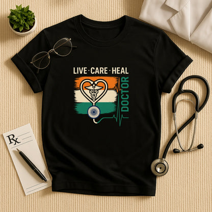 Live Care Heal – Tricolor Doctor Unisex T-shirt for Medical Heroes