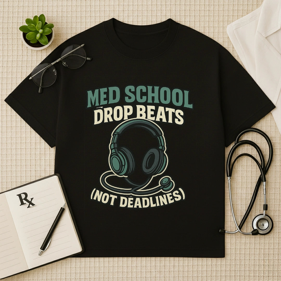 Med School Drop Beats  Student Hustle Oversized Tee