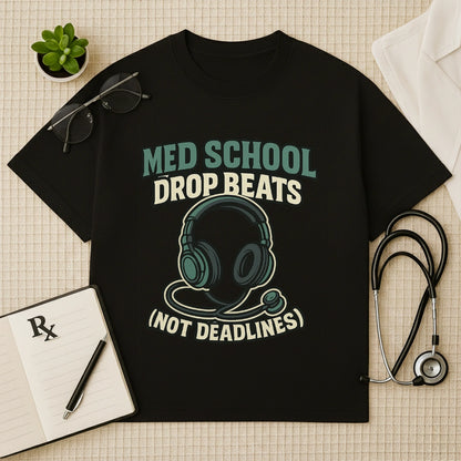 Med School Drop Beats  Student Hustle Oversized Tee