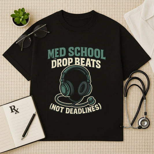 Med School Drop Beats  Student Hustle Oversized Tee